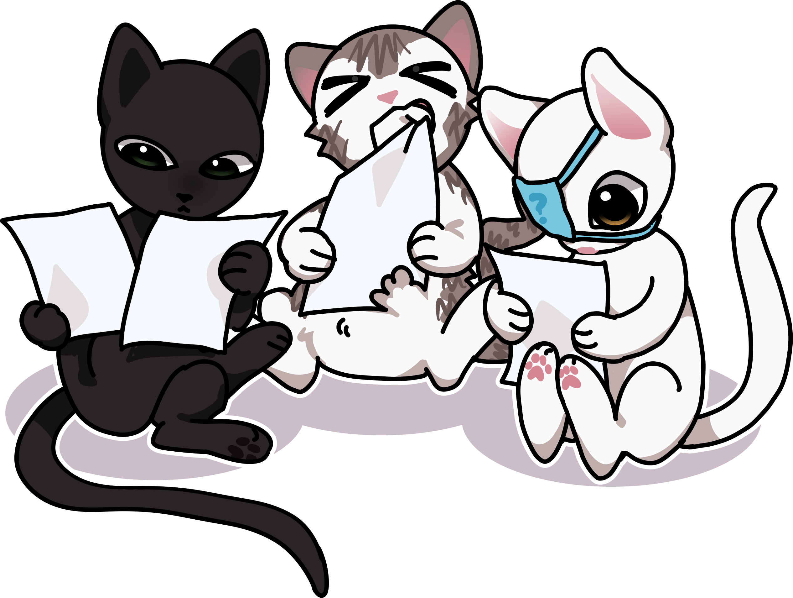 Ilustración placeholder de Milo, Teo y Luki